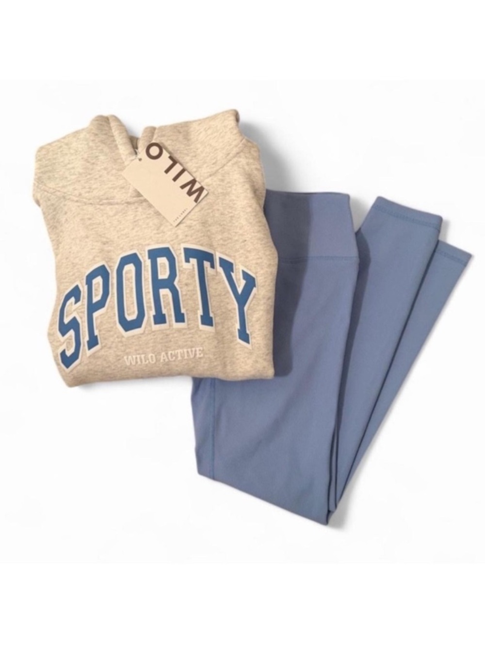 Wilo The Label Sporty Hoodie & Leggings Set Gray Blue S NWT - Picture 3 of 8